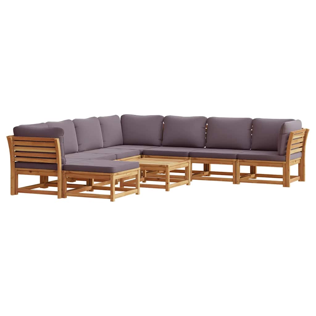 9-tlg. Garten-Lounge-Set mit Kissen Massivholz Akazie