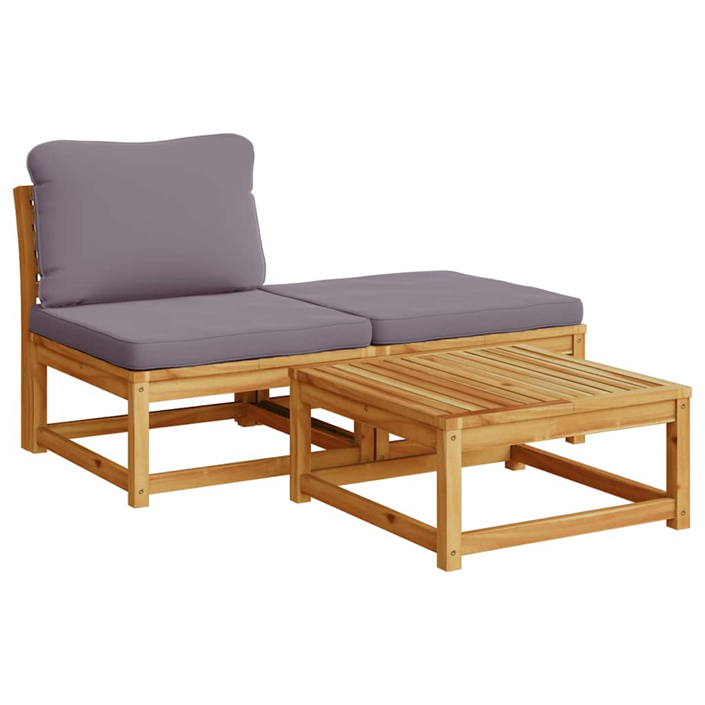 9-tlg. Garten-Lounge-Set mit Kissen Massivholz Akazie