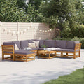 9-tlg. Garten-Lounge-Set mit Kissen Massivholz Akazie