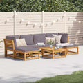 7-tlg. Garten-Lounge-Set mit Kissen Massivholz Akazie