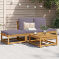 4-tlg. Garten-Lounge-Set mit Kissen Massivholz Akazie