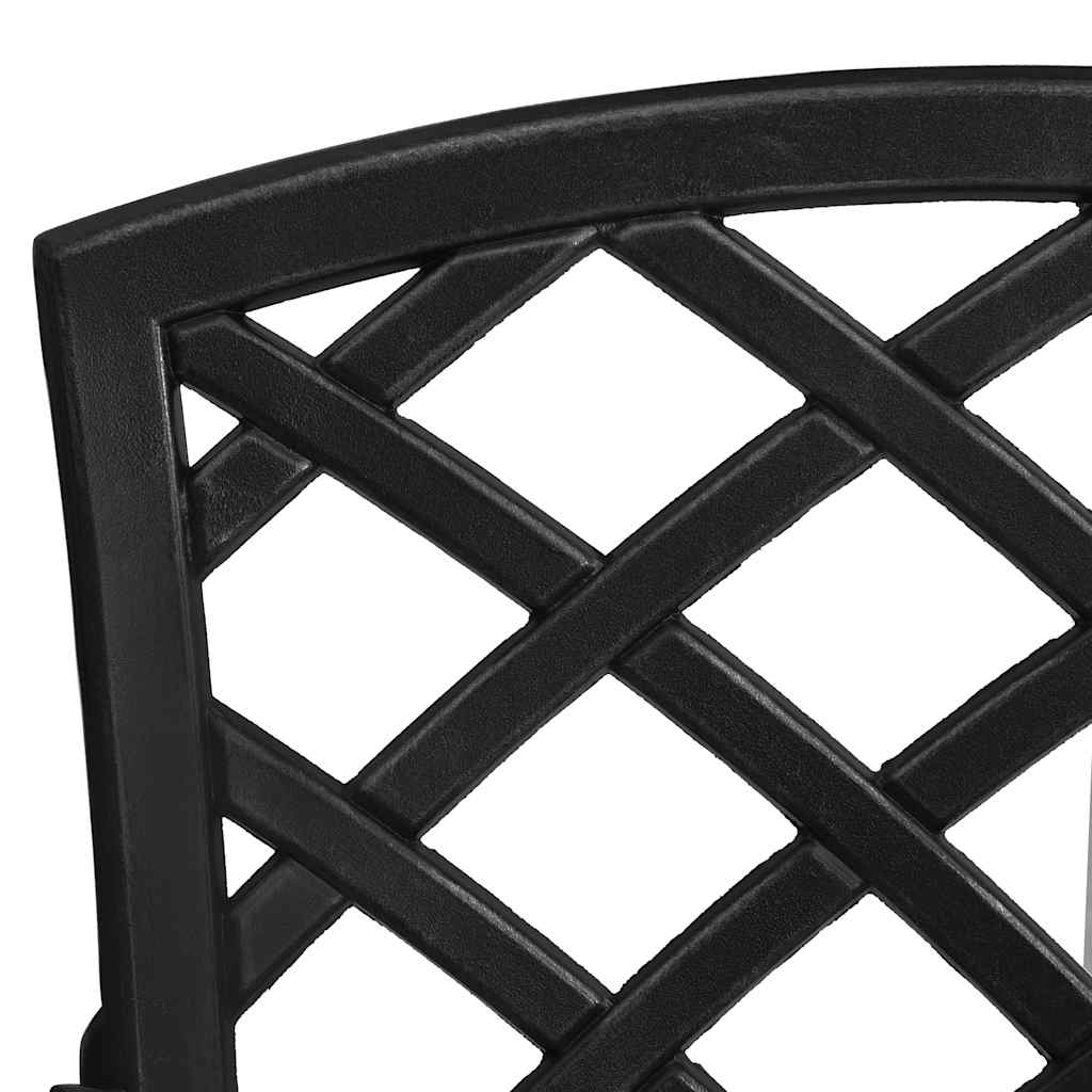 3-tlg. Bistro-Set Schwarz Aluminiumguss