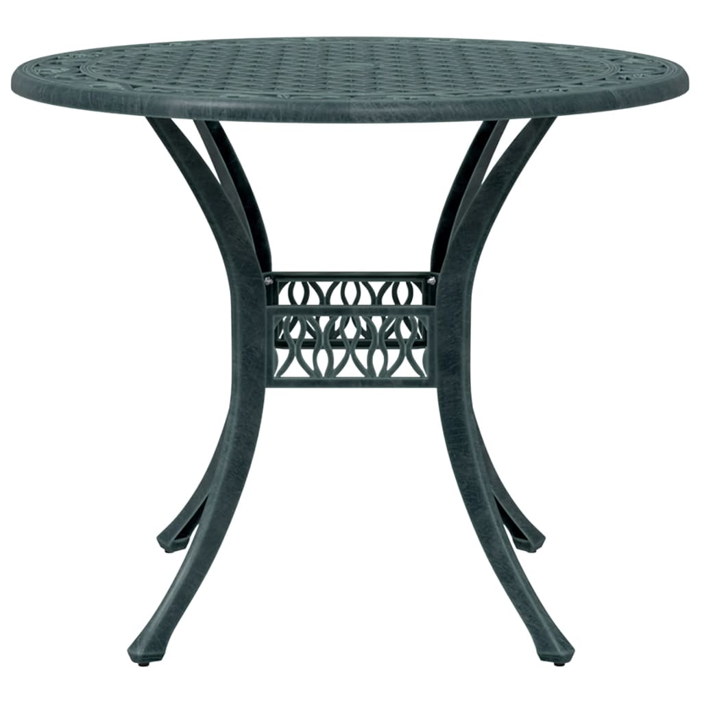 3-tlg. Bistro-Set Grün Aluminiumguss