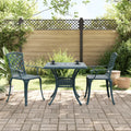 3-tlg. Bistro-Set Grün Aluminiumguss