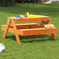 Picknicktisch für Kinder Wachsbraun 88x97x52 cm Massivholz