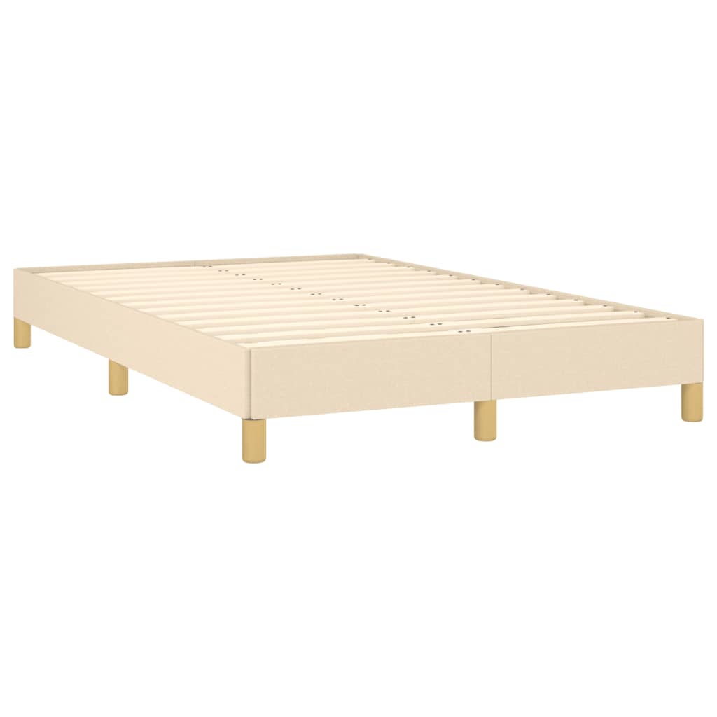 Bettgestell ohne Matratze Creme 120x190 cm Stoff