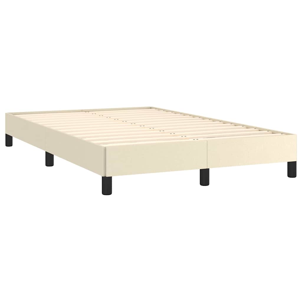 Bettgestell ohne Matratze Creme 120x190 cm Kunstleder