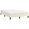 Bettgestell ohne Matratze Creme 120x190 cm Kunstleder