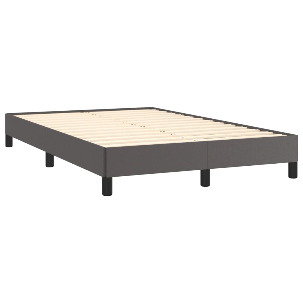 Bettgestell ohne Matratze Grau 120x190 cm Kunstleder