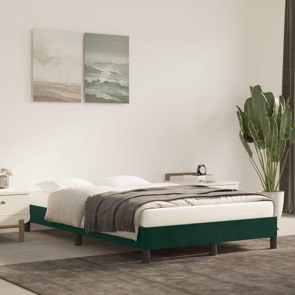 Bettgestell ohne Matratze Dunkelgrün 120x190 cm Samt