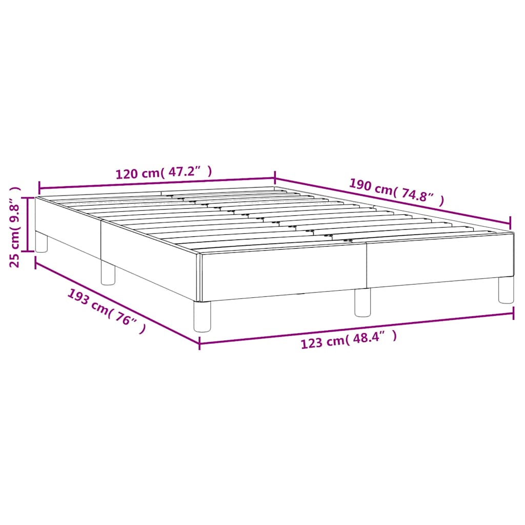 Bettgestell ohne Matratze Dunkelblau 120x190 cm Samt