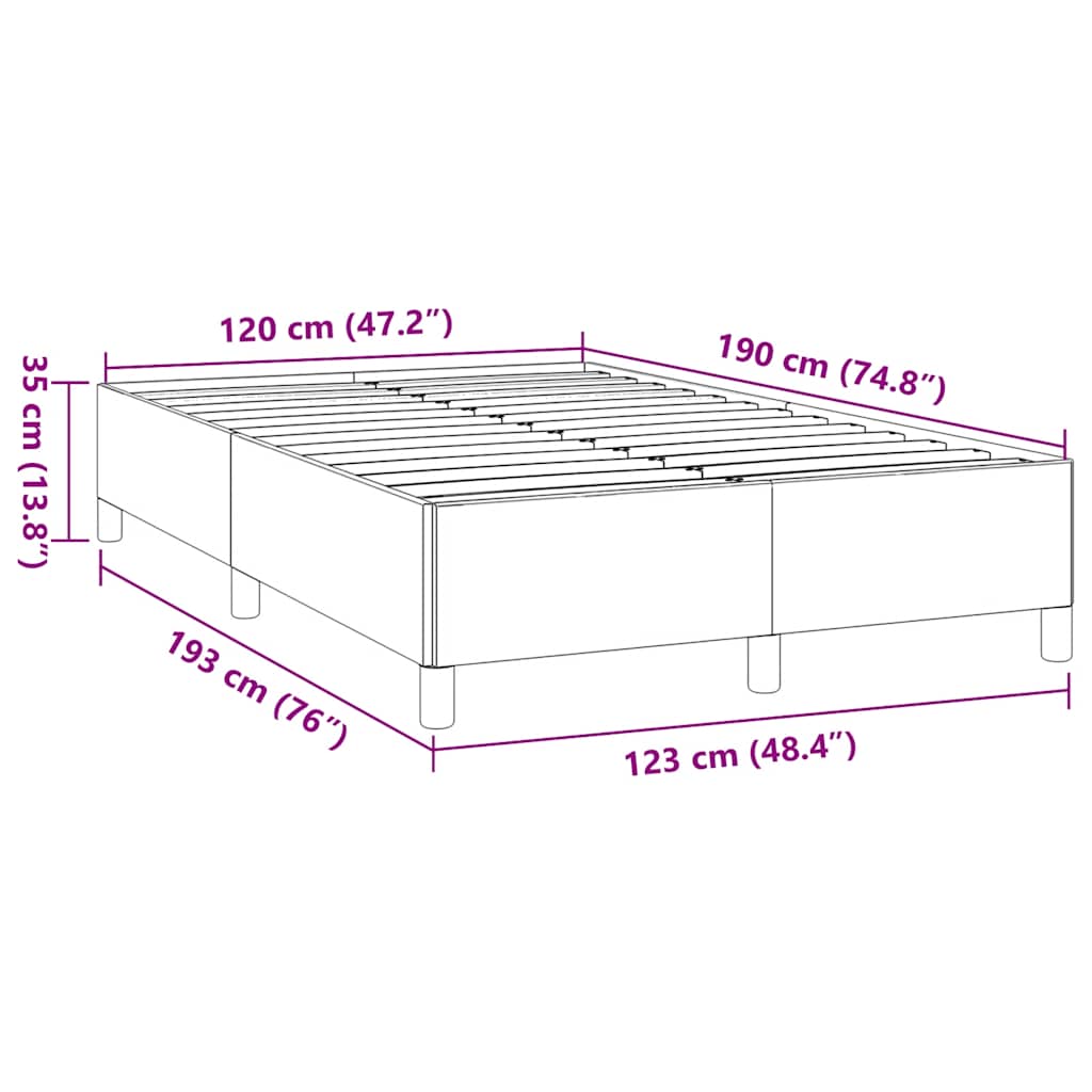 Bettgestell ohne Matratze Schwarz 120x190 cm Stoff