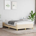 Bettgestell ohne Matratze Creme 120x190 cm Stoff