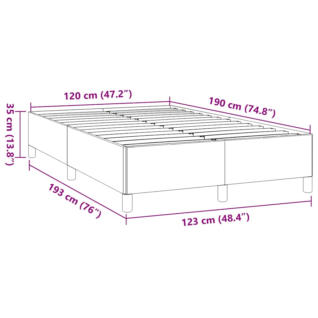 Bettgestell ohne Matratze Blau 120x190 cm Stoff