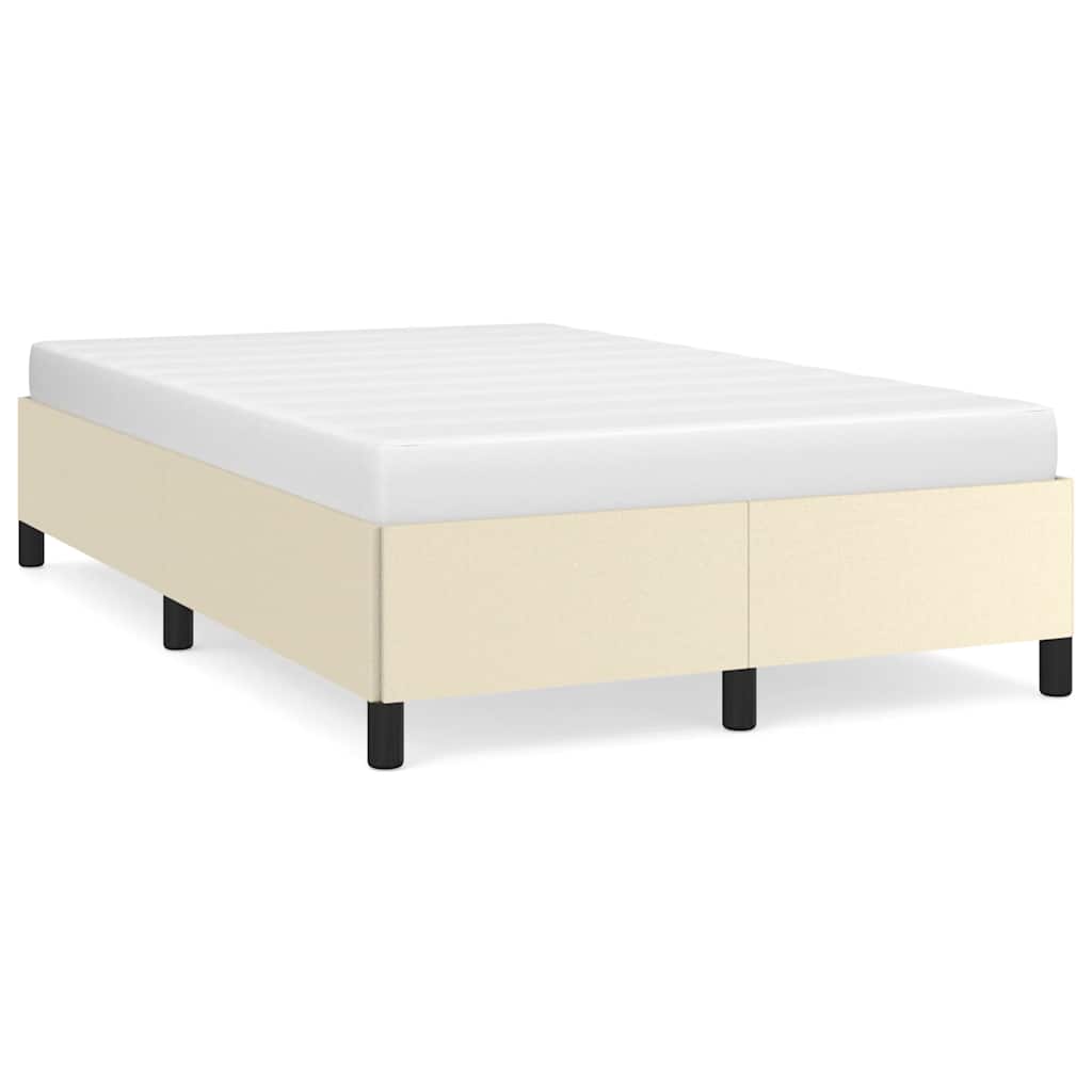Bettgestell ohne Matratze Creme 120x190 cm Kunstleder
