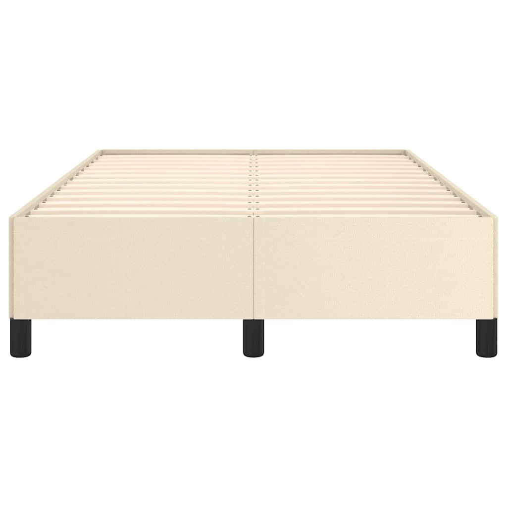 Bettgestell ohne Matratze Creme 120x190 cm Kunstleder