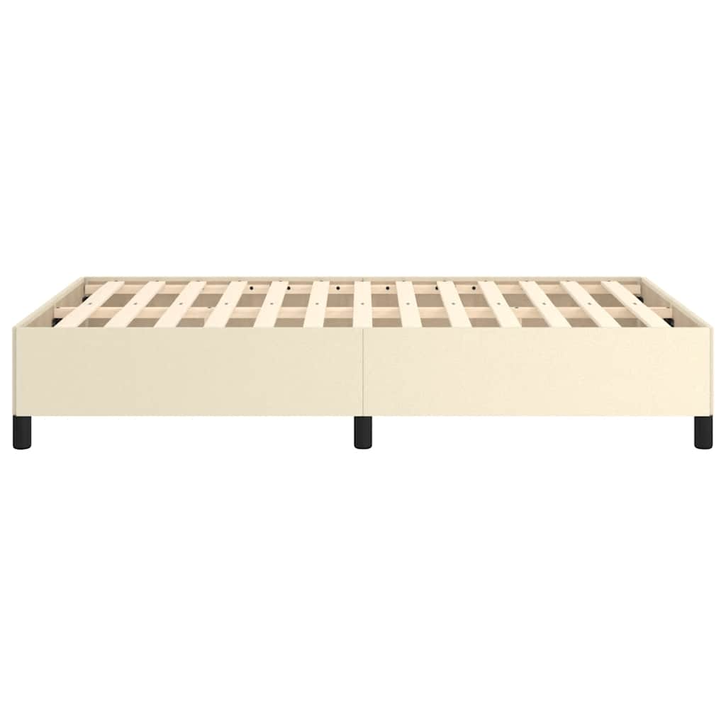 Bettgestell ohne Matratze Creme 120x190 cm Kunstleder