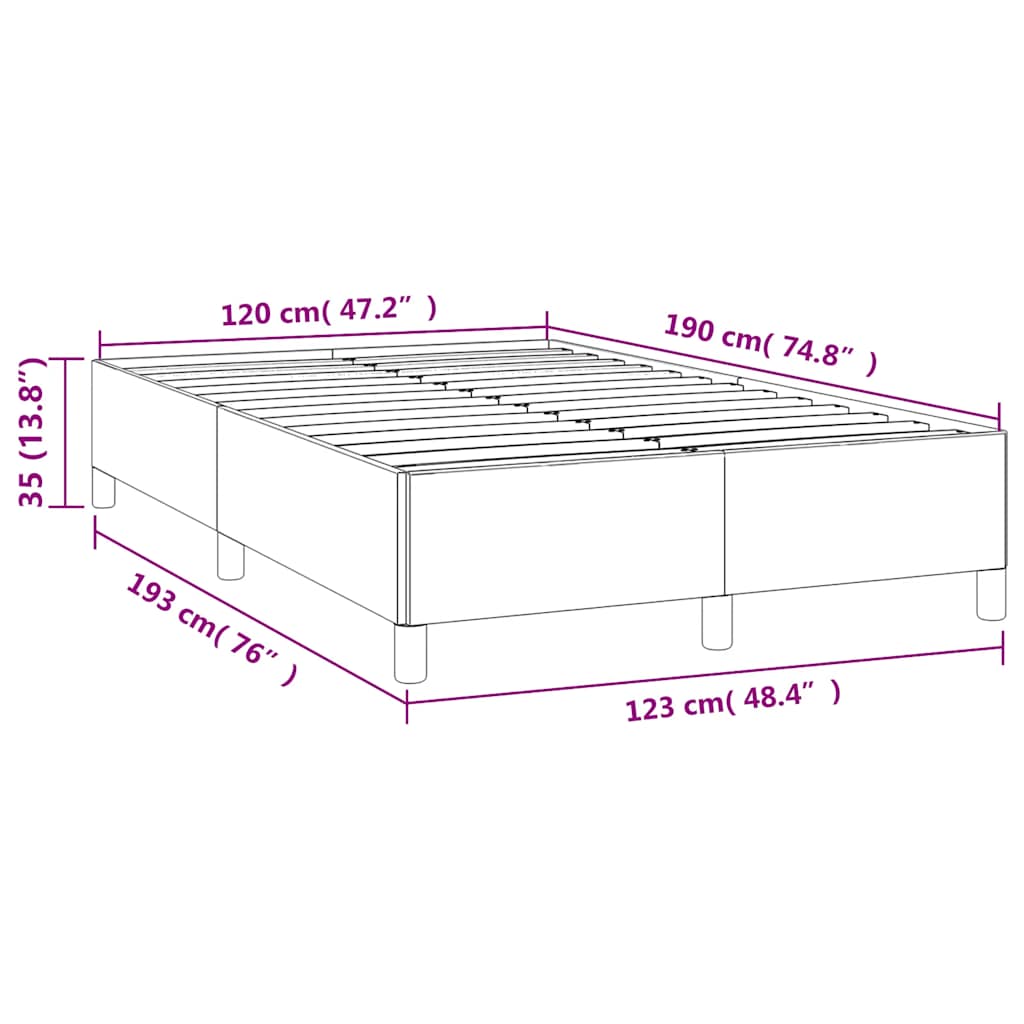 Bettgestell ohne Matratze Creme 120x190 cm Kunstleder