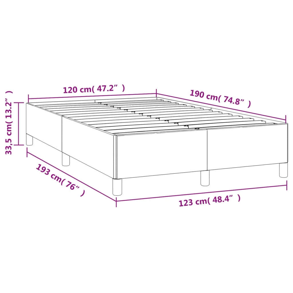 Bettgestell ohne Matratze Dunkelgrau 120x190 cm Samt