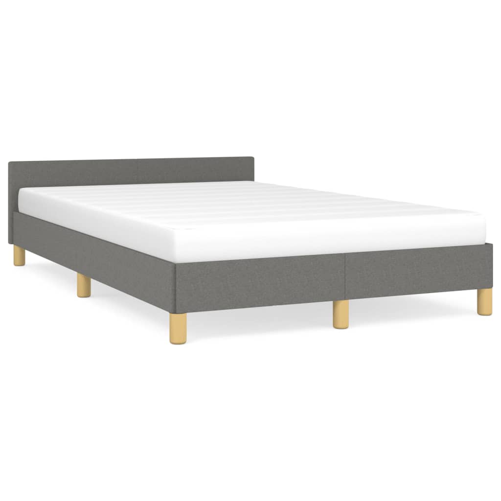 Bettgestell ohne Matratze Dunkelgrau 120x190 cm Stoff