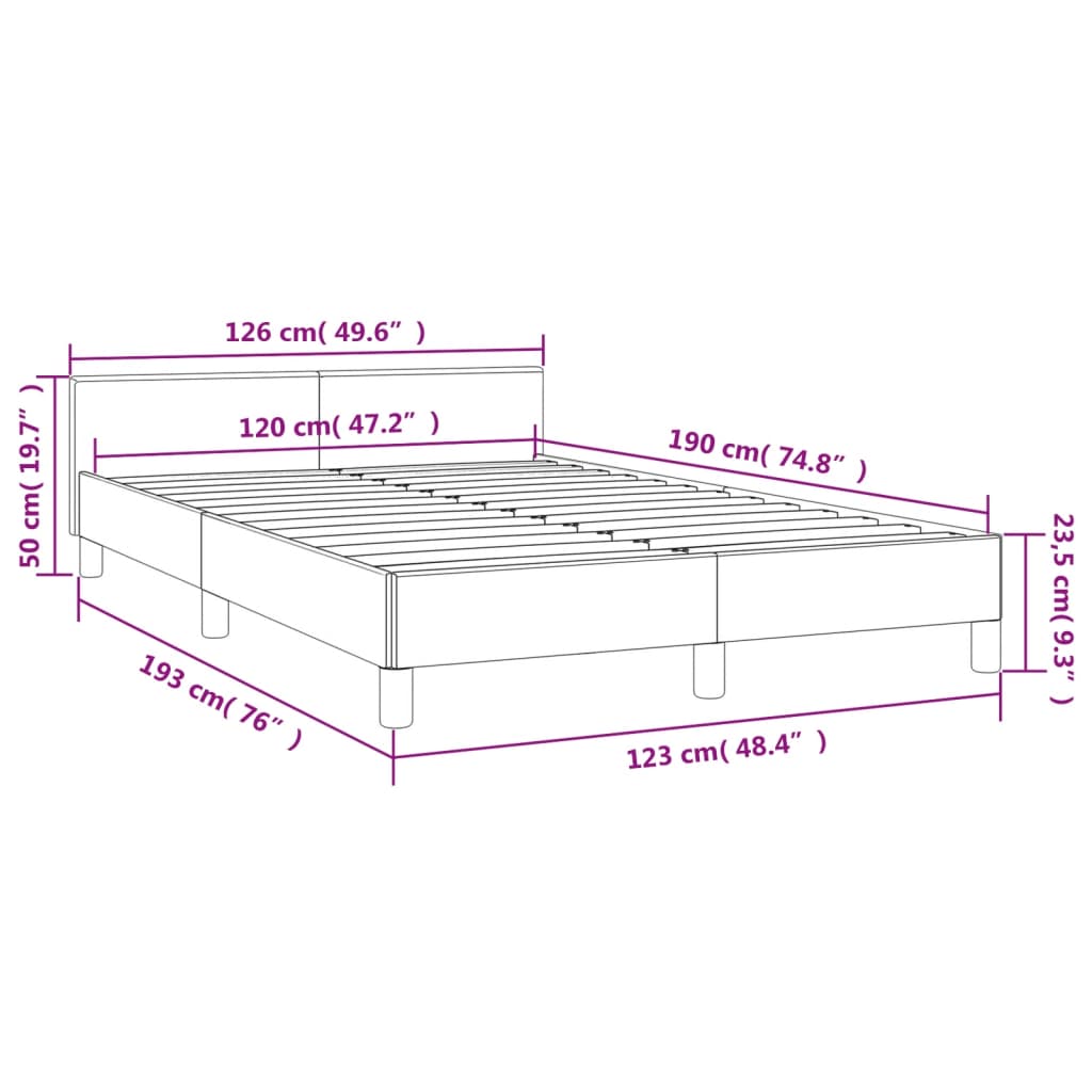 Bettgestell ohne Matratze Taupe 120x190 cm Stoff