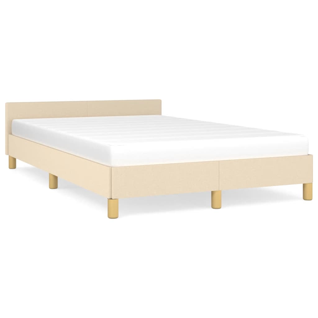 Bettgestell ohne Matratze Creme 120x190 cm Stoff