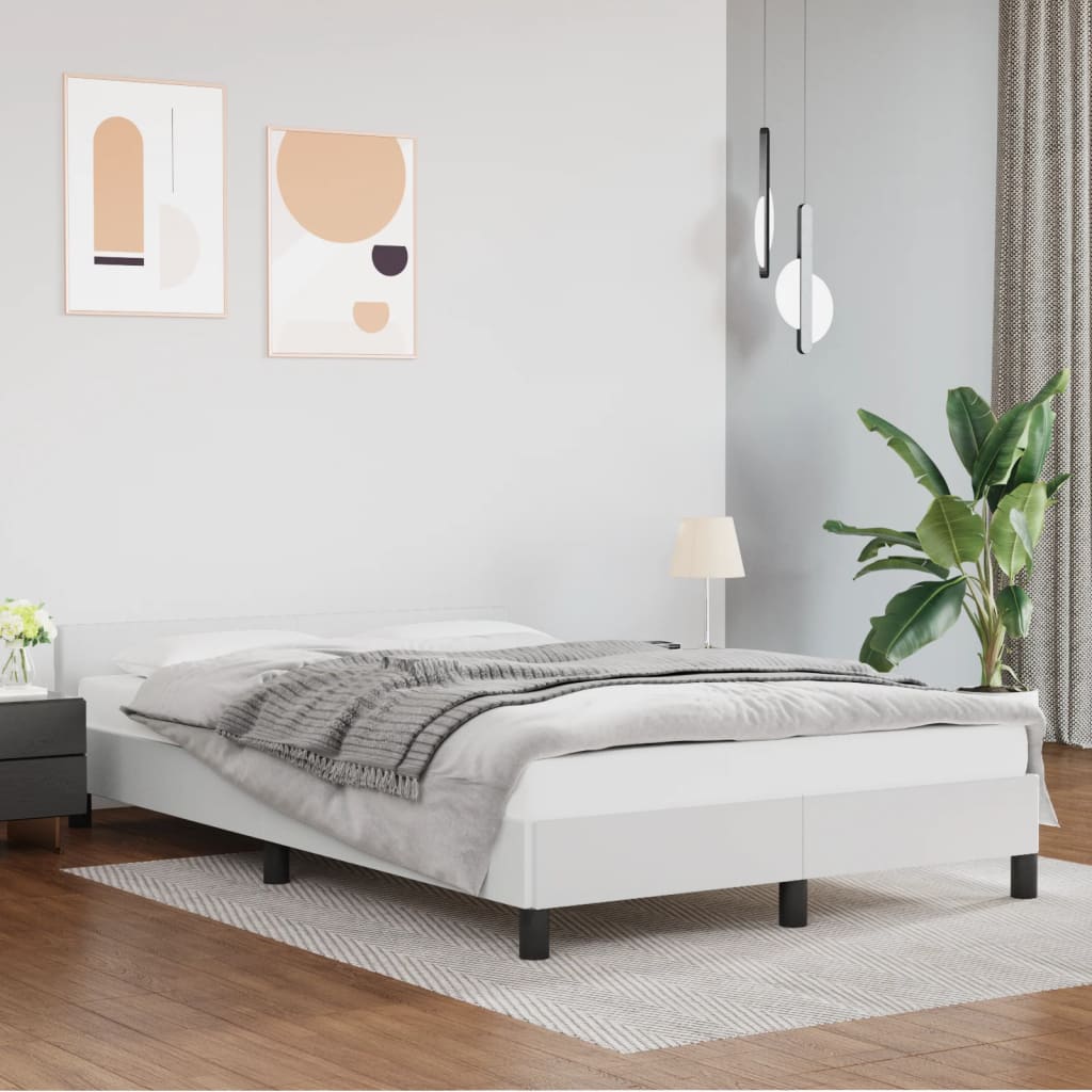 Bettgestell ohne Matratze Weiß 120x190 cm Kunstleder