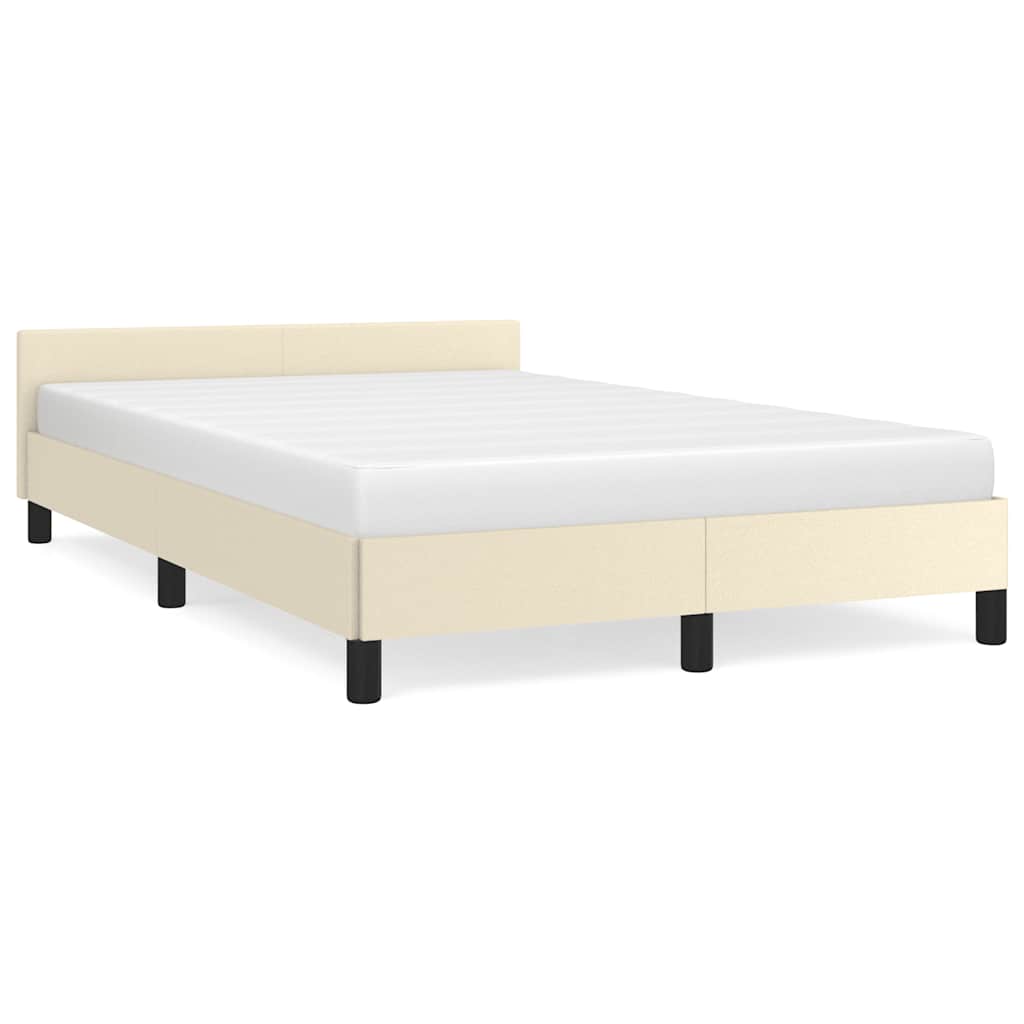 Bettgestell ohne Matratze Creme 120x190 cm Kunstleder
