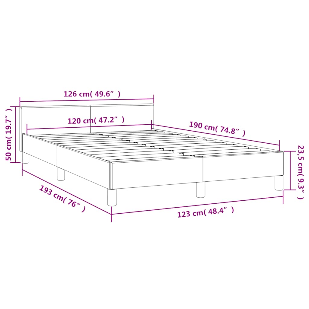 Bettgestell ohne Matratze Creme 120x190 cm Kunstleder