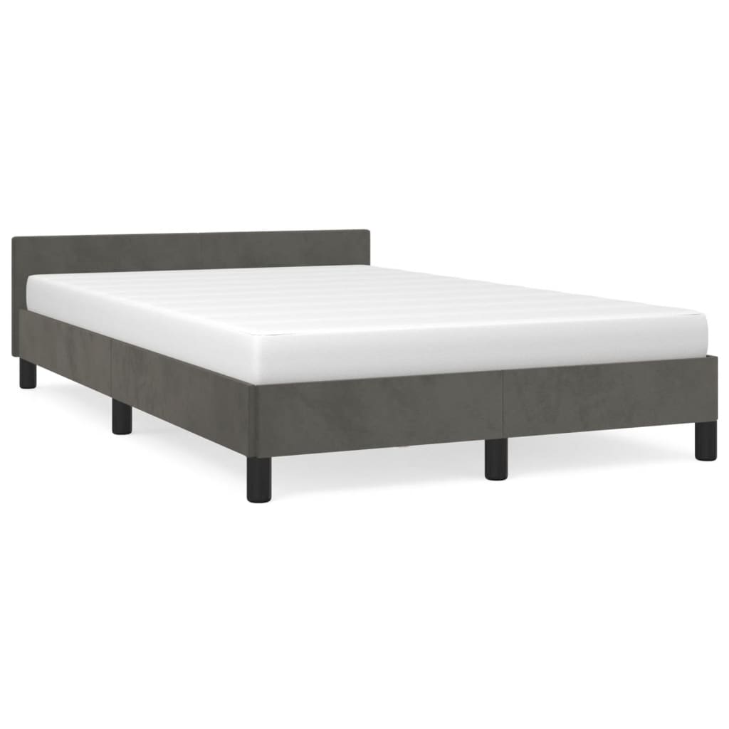 Bettgestell ohne Matratze Dunkelgrau 120x190 cm Samt