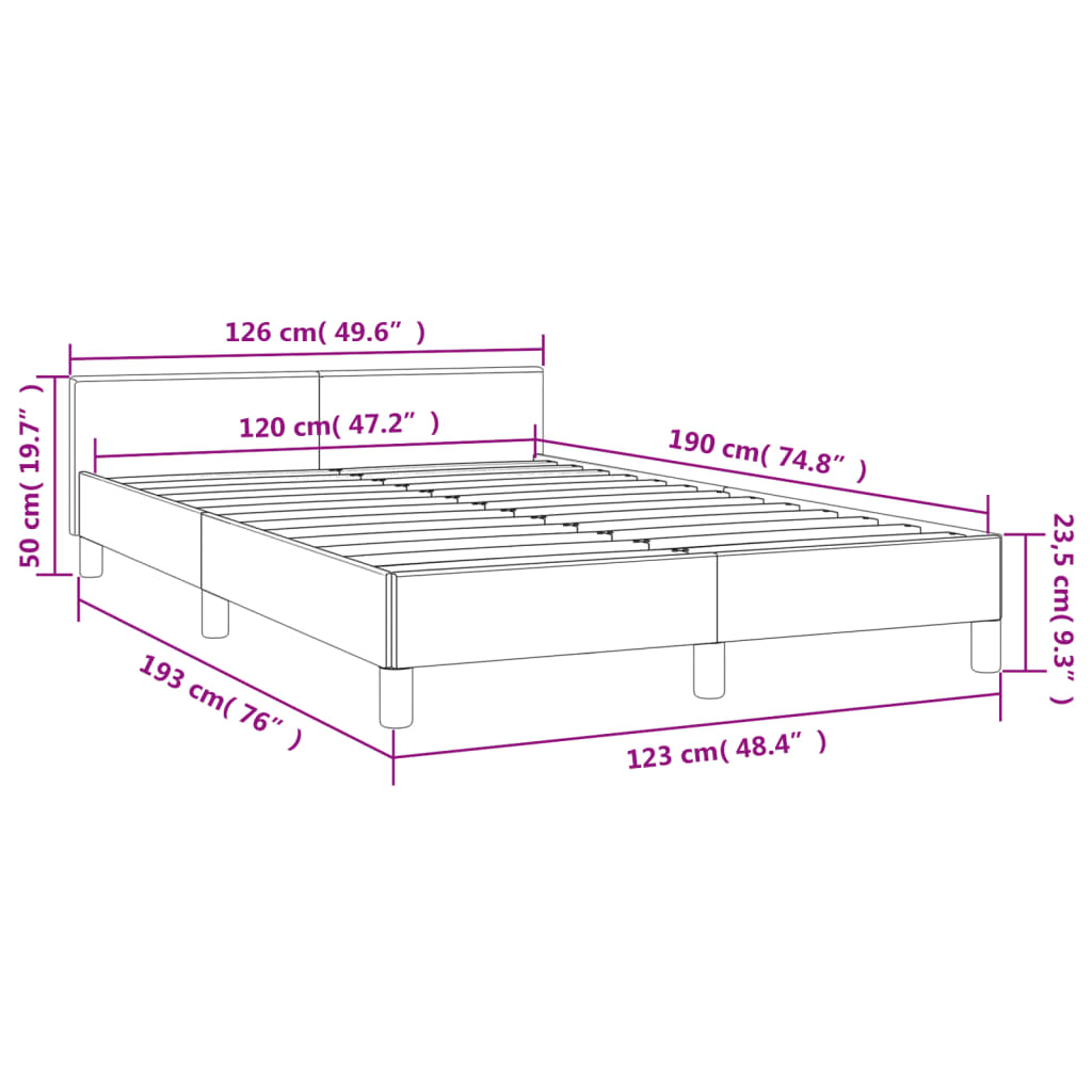 Bettgestell ohne Matratze Dunkelgrau 120x190 cm Samt