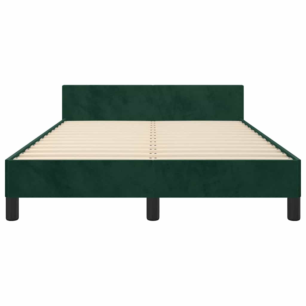 Bettgestell ohne Matratze Dunkelgrün 120x190 cm Samt