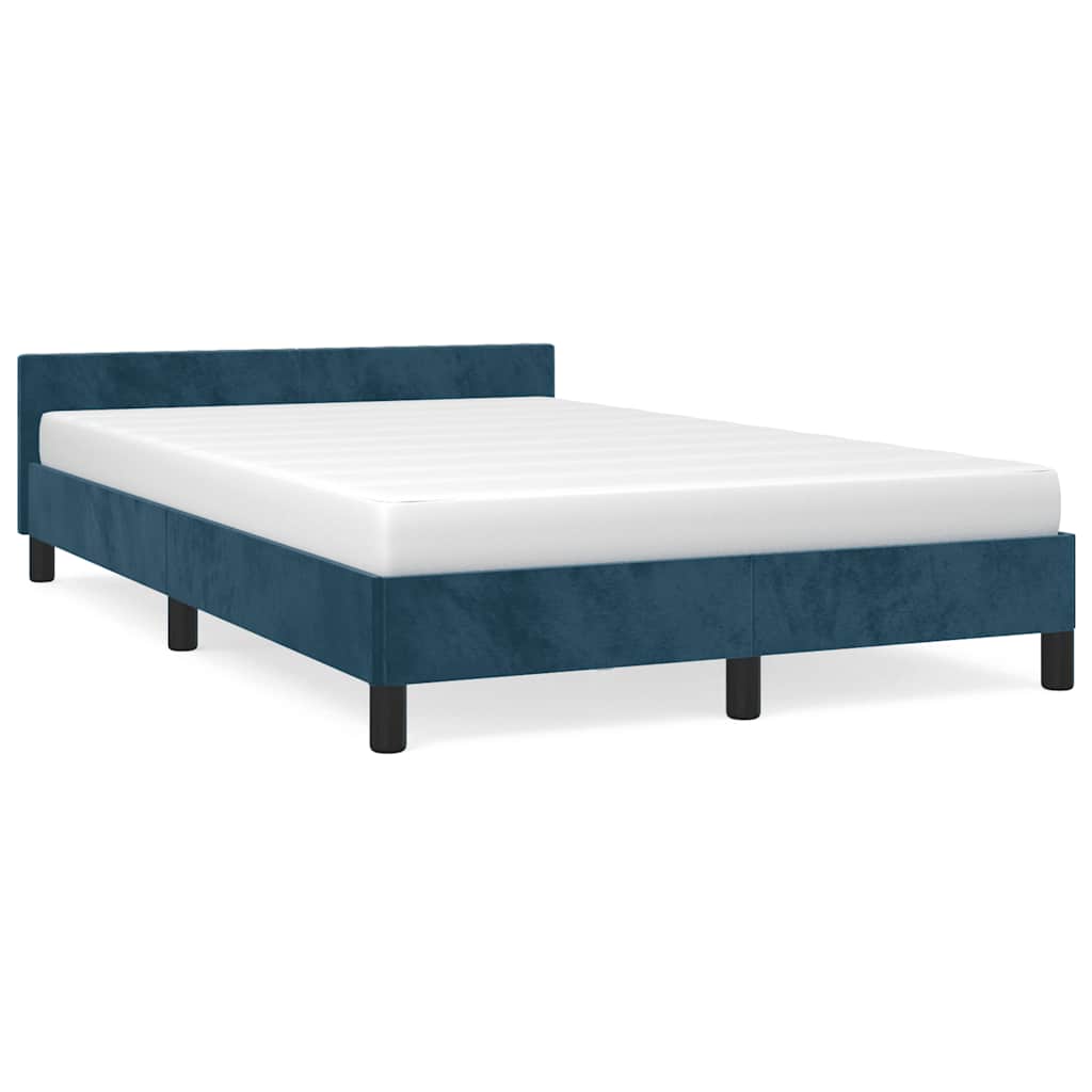 Bettgestell ohne Matratze Dunkelblau 120x190 cm Samt
