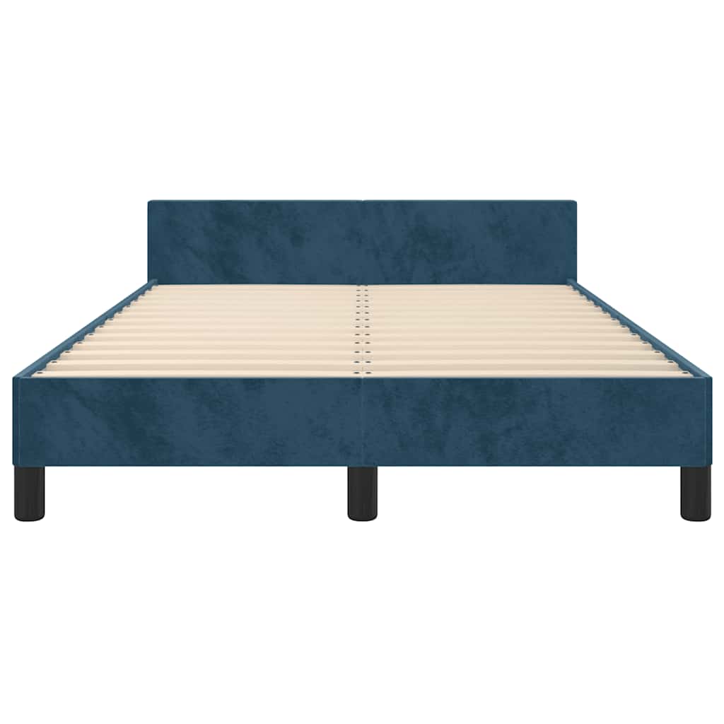 Bettgestell ohne Matratze Dunkelblau 120x190 cm Samt