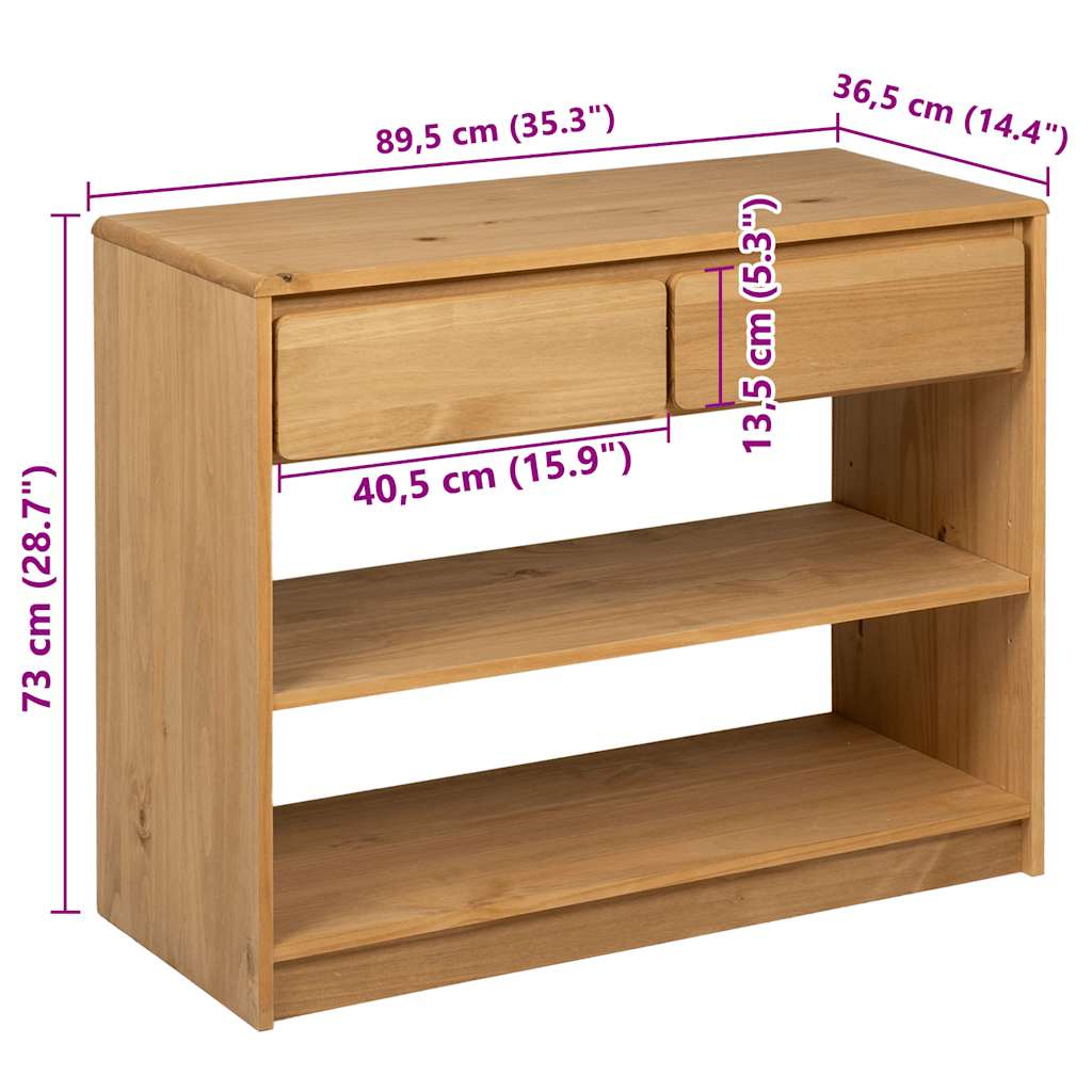 Konsolentisch SAUDA Eiche-Optik 89,5x36,5x73 cm Kiefernholz