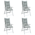Hochlehner-Auflagen 4 Stk. Melange Hellgrau 120x50x7 cm Stoff