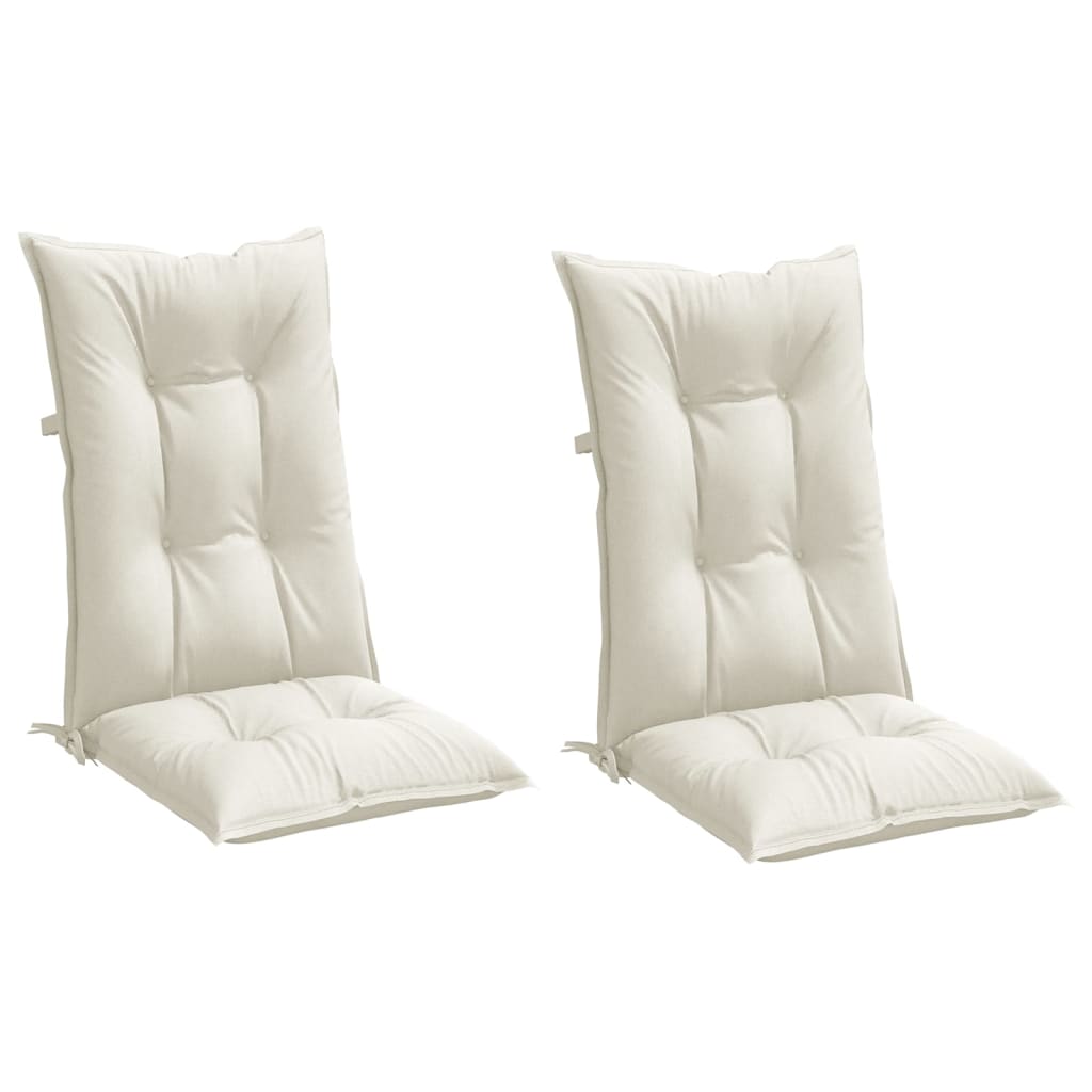 Hochlehner-Auflagen 2 Stk. Melange Creme 120x50x7 cm Stoff