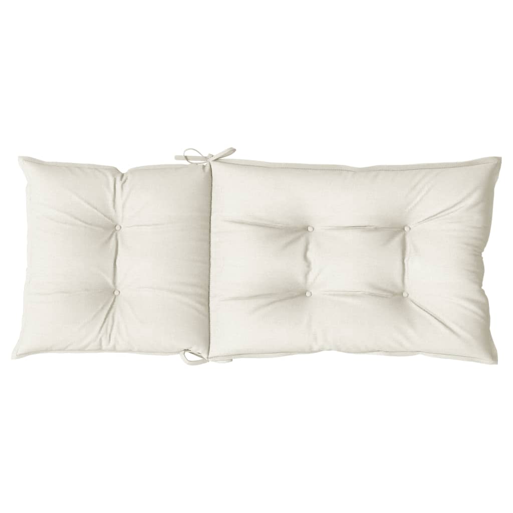 Hochlehner-Auflagen 2 Stk. Melange Creme 120x50x7 cm Stoff