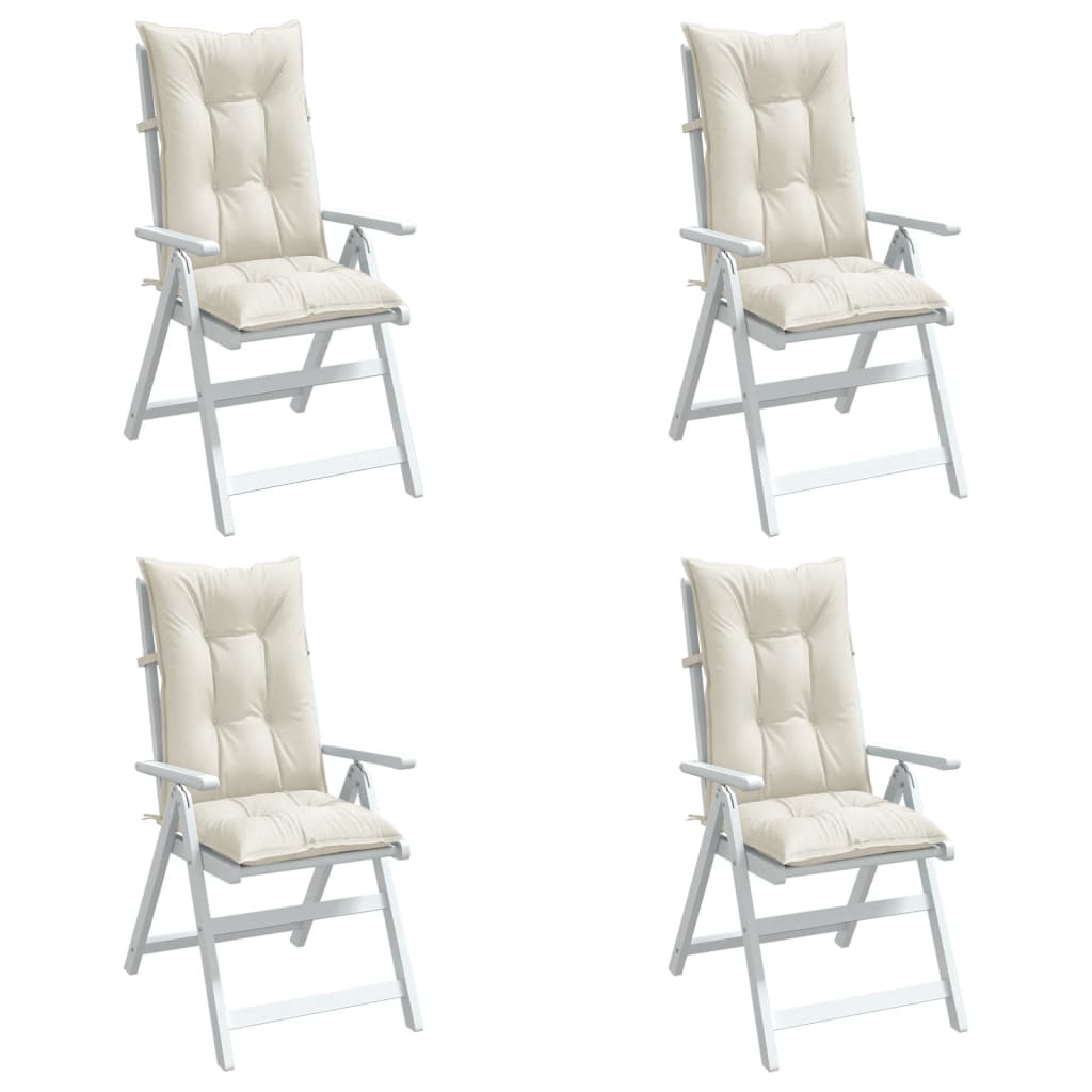 Hochlehner-Auflagen 4 Stk. Melange Creme 120x50x7 cm Stoff