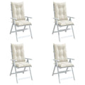 Hochlehner-Auflagen 4 Stk. Melange Creme 120x50x7 cm Stoff
