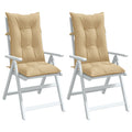 Hochlehner-Auflagen 2 Stk. Melange Beige 120x50x7 cm Stoff