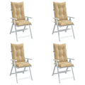 Hochlehner-Auflagen 4 Stk. Melange Beige 120x50x7 cm Stoff