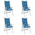Hochlehner-Auflagen 4 Stk. Melange Blau 120x50x7 cm Stoff