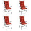 Hochlehner-Auflagen 4 Stk. Melange Rot 120x50x7 cm Stoff