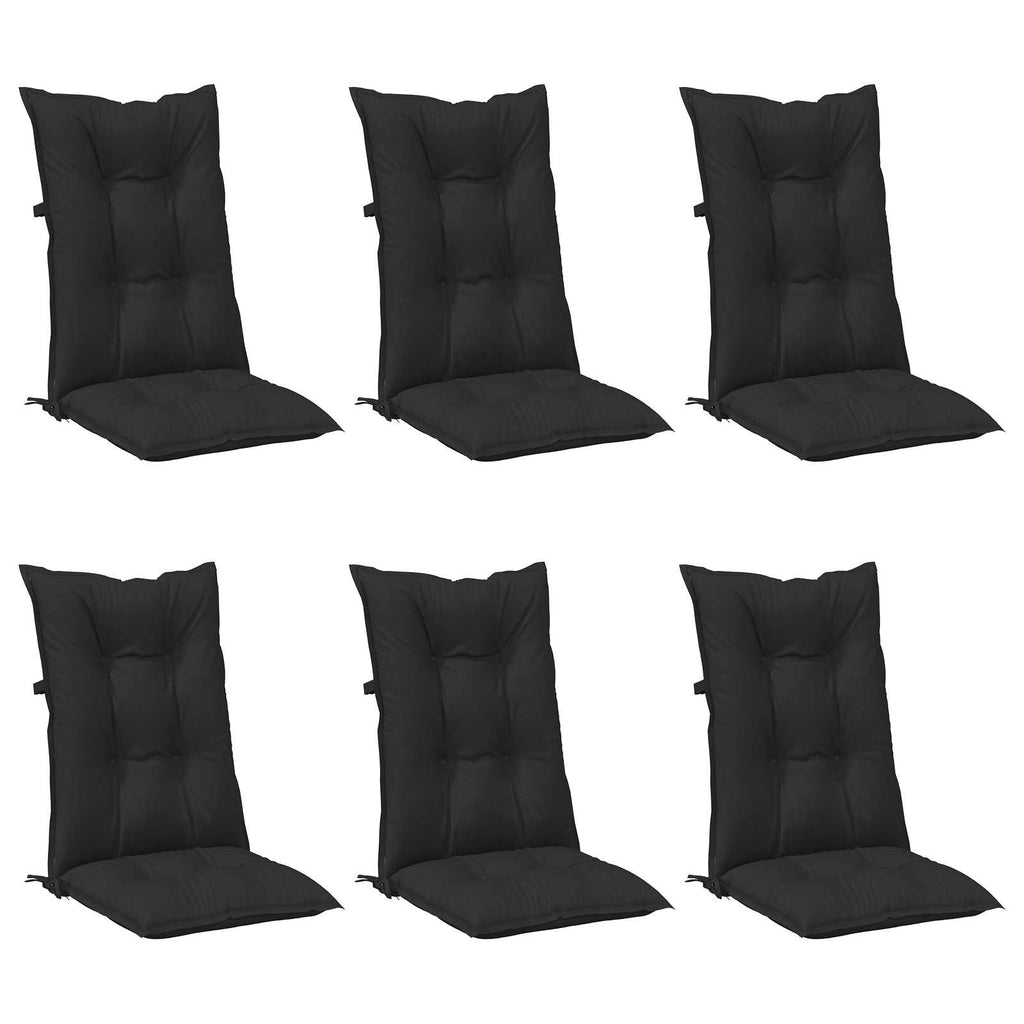 Set Hochlehner-Stuhlkissen 6 pcs Melange Schwarz