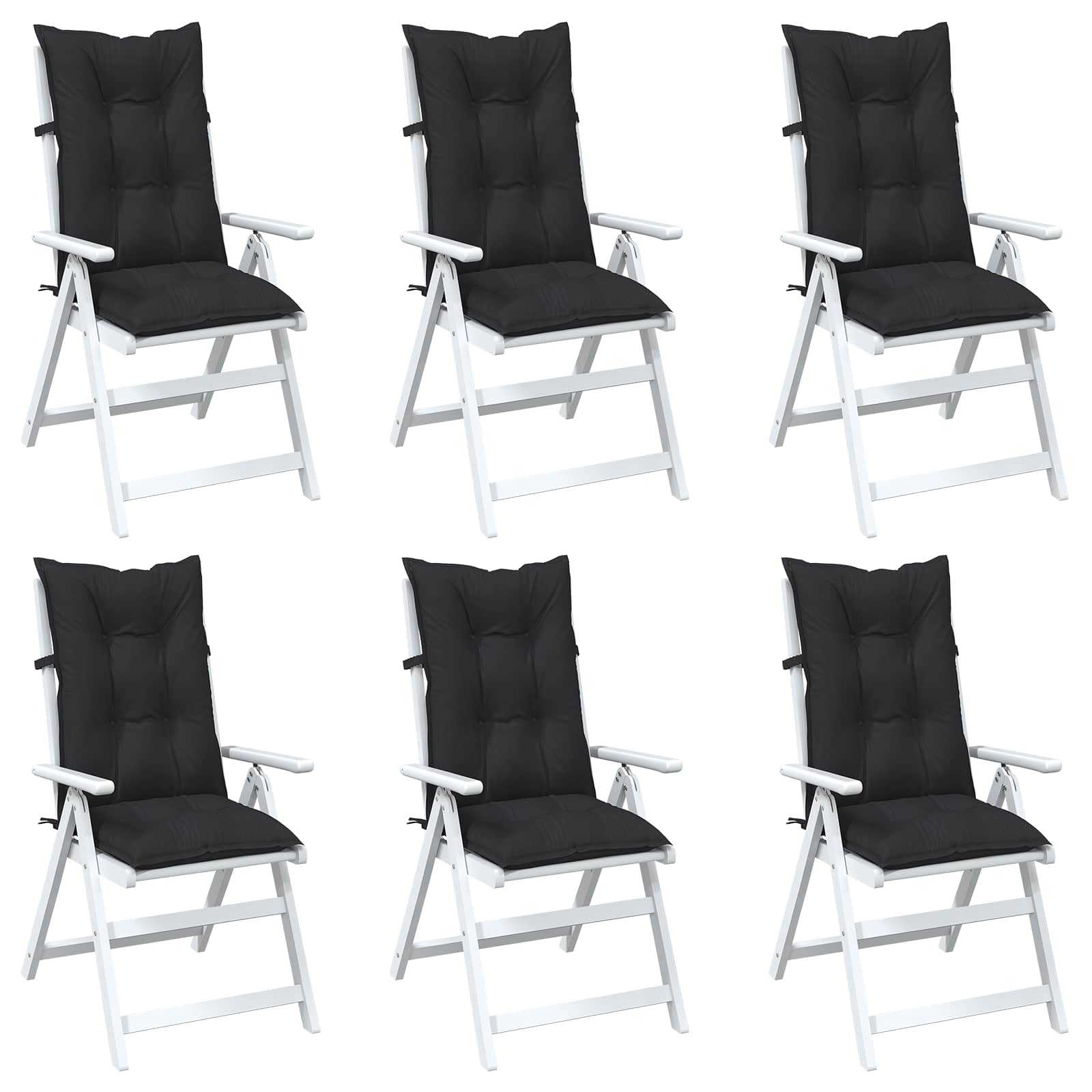 Set Hochlehner-Stuhlkissen 6 pcs Melange Schwarz
