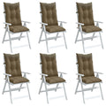 Hochlehner-Auflagen 6 Stk. Melange Taupe 120x50x7 cm Stoff