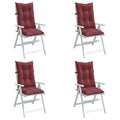 Hochlehner-Auflagen 4 Stk. Melange Weinrot 120x50x7 cm Stoff