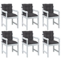 Niedriglehner-Auflagen 6 Stk Melange Anthrazit 100x50x7cm Stoff