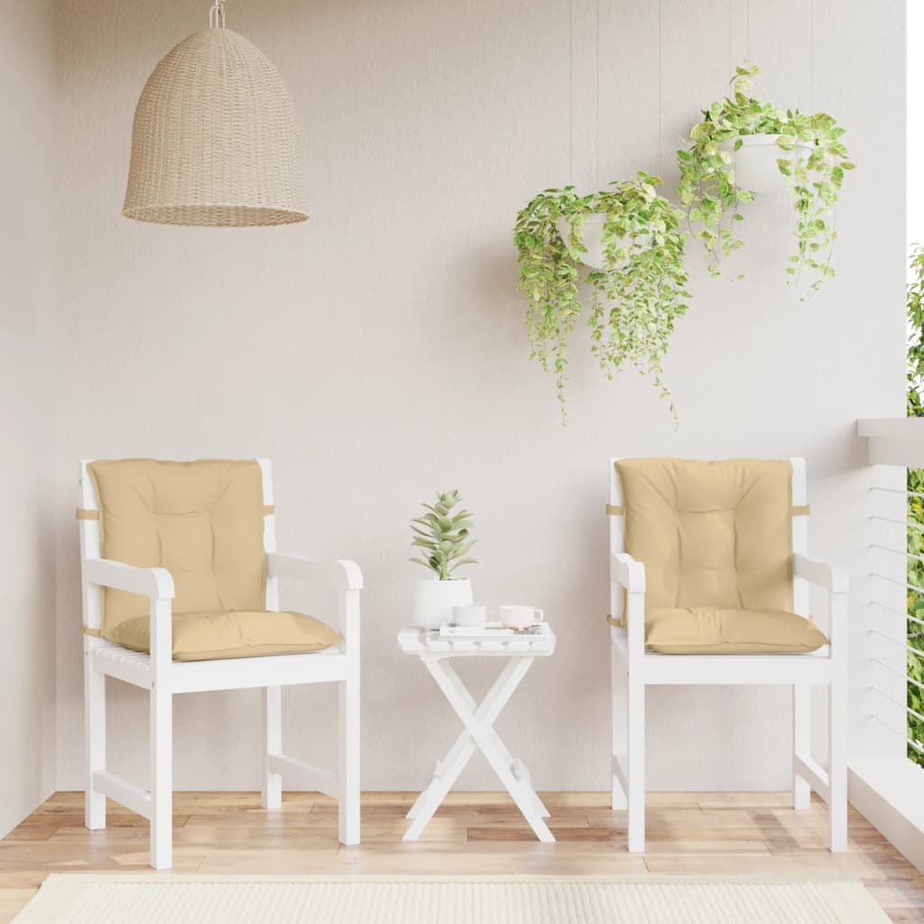 Niedriglehner-Auflagen 4 Stk. Melange Beige 100x50x7 cm Stoff